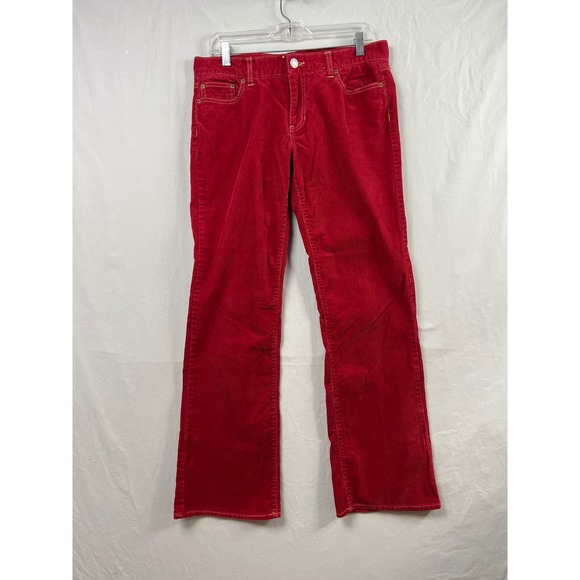 Old Navy Pants - Old Navy Corduroy Pants Womens 8 Red Straight Leg Stretch Mid Rise 5-Pocket
